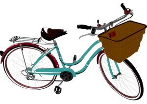 Bicyclette avec panier sur le guidon